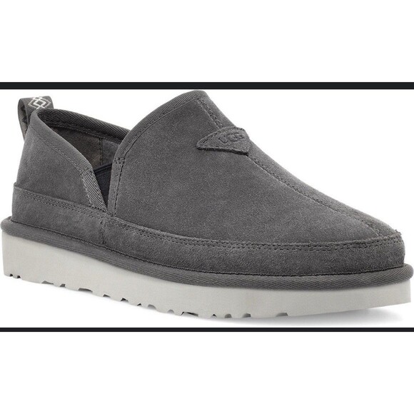 Ugg Shearling Lined Lounge Men Grey Romeo II Slipper  10 Excellent  -worn 1 Time - Picture 1 of 15